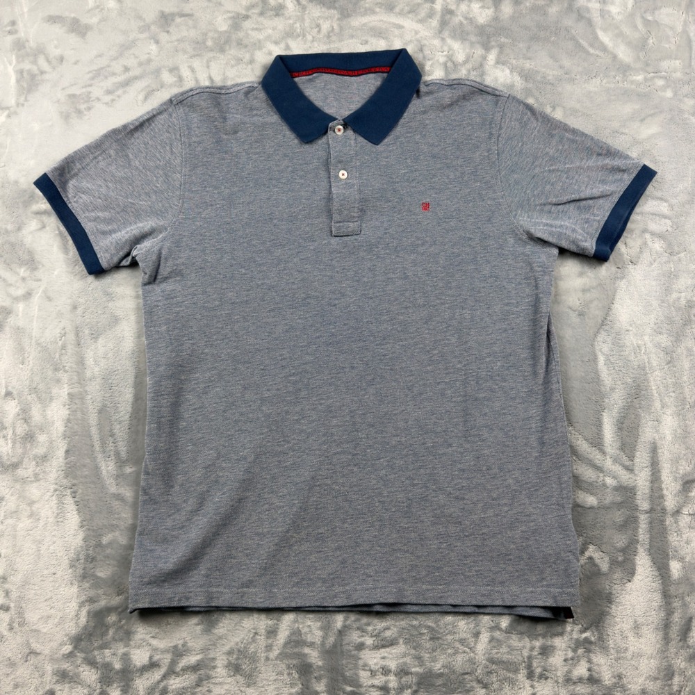 Carolina Herrera Mens Blue Pique Cotton Short Sleeve Polo Shirt XL Portugal